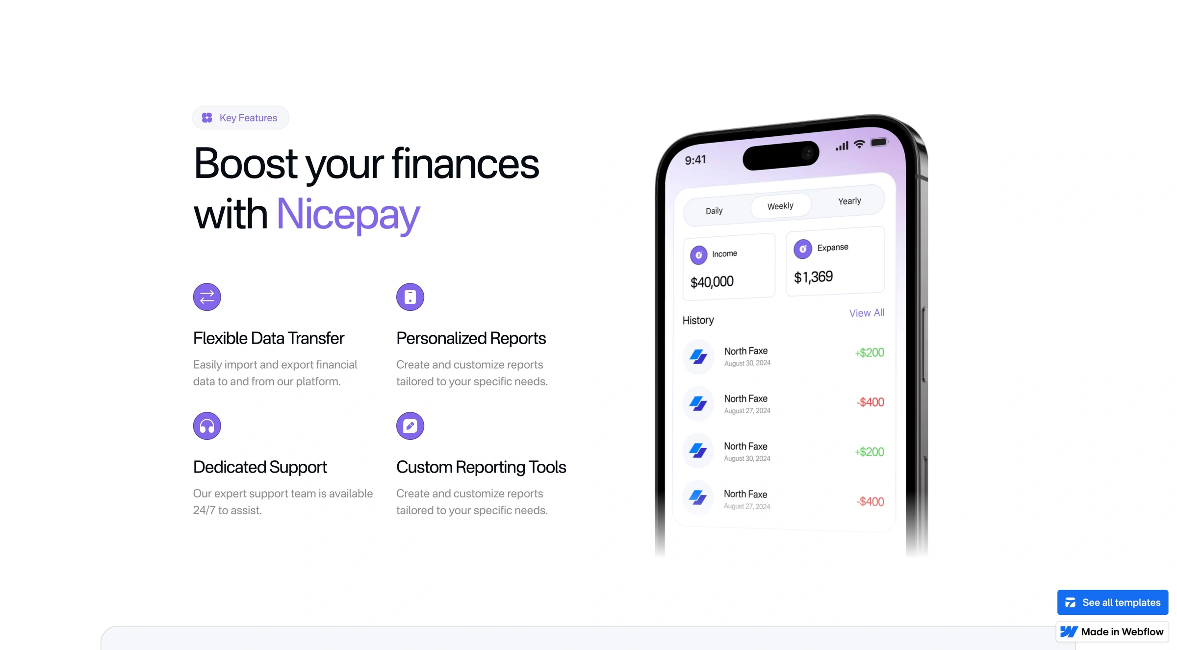 Nicepay - Webflow Ecommerce website template