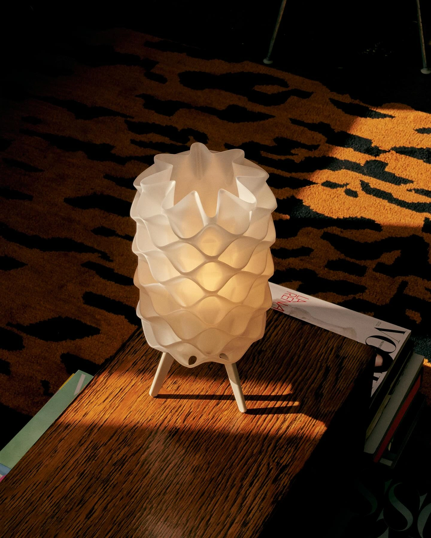 Photo by wooj on February 04, 2025. May be an image of lamp, lamp shade, lantern, durian, pinecone and text.