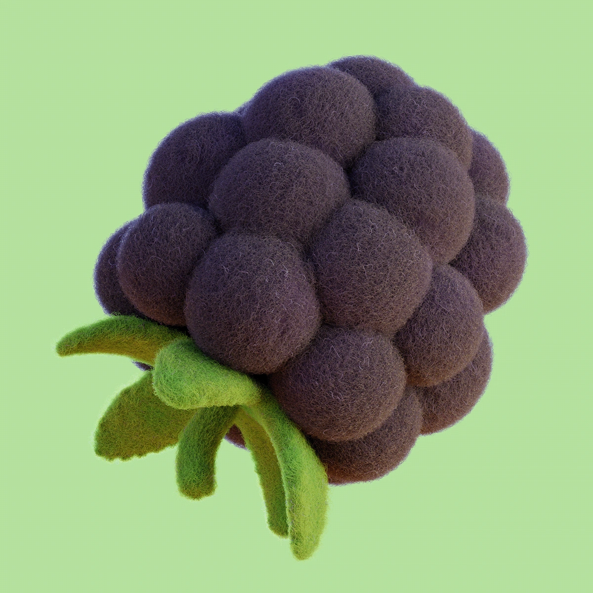 3D wool felt toy berries blender cute texture material color