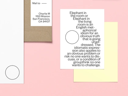 behance.net — Elephant branding using Founder Grotesk Light by Leesh Adamerovich, 2017.