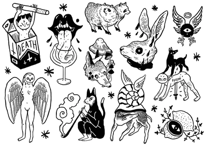 TATTOO FLASH//STICKERS on Behance