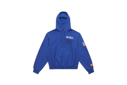 heron preston public figure fall winter 2018 collaboration nasa blue hoodie pullover american flag