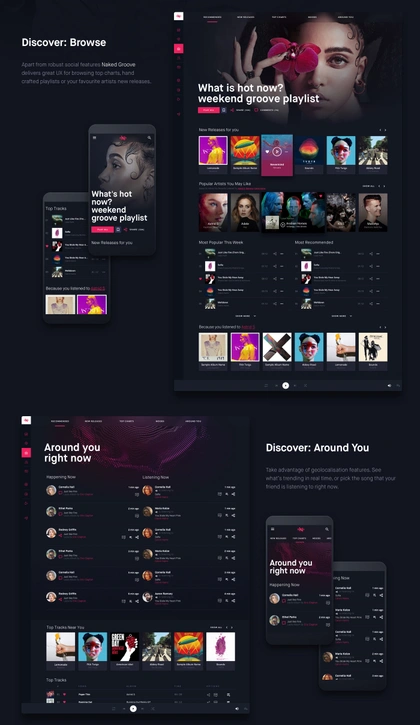 NakedGroove: Online Music Streaming Platform on Behance