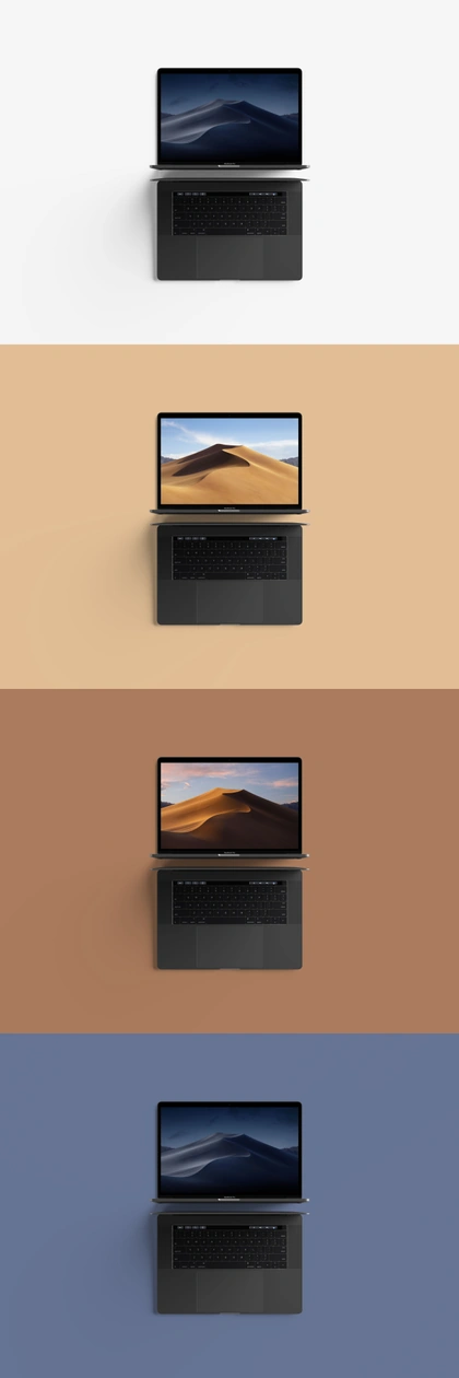 Modern Top View MacBook Pro Mockup