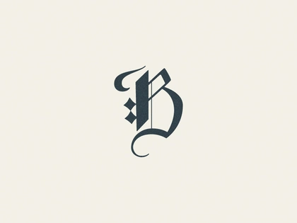 B is for blackletter fancy b blackletter lettering