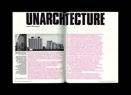 Re:collection | Architecture Australia Unarchitecture Spread