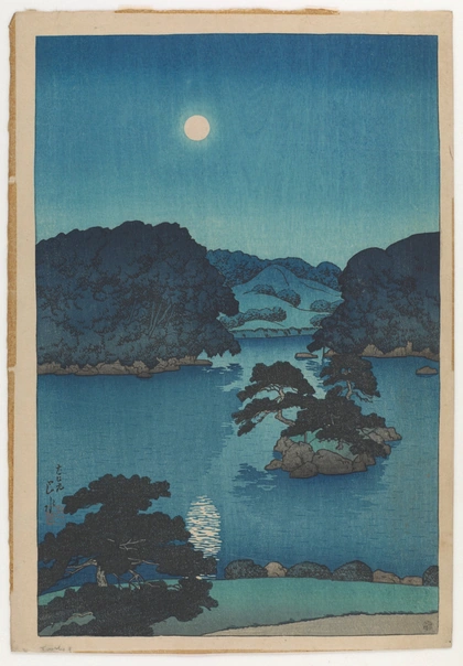 Title Moonlit night (Daisensui pond), from the series The Mitsubishi villa at Fukagawa 