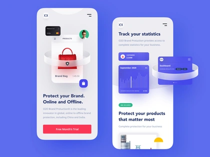 O2O Mobile security copyright protection business brand protection ux ui startup interface design application