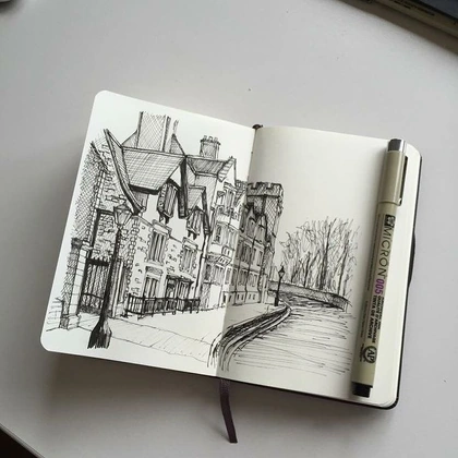 #art #drawing #pen #sketch #illustration #linedrawing #moleskine #micron #architecture #street