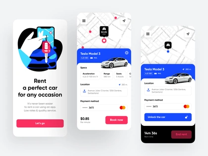 Car Rental App application car rent minimal map car car sharing clean ui car rental app car rental rental app app design home page mobile design illustration ios shakuro app ux ui