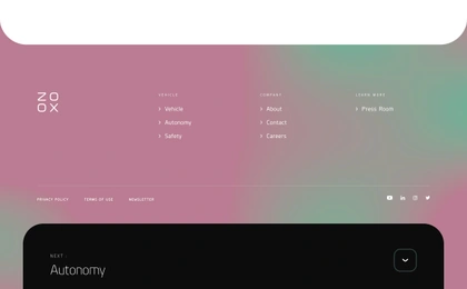 Zoox gradient footer