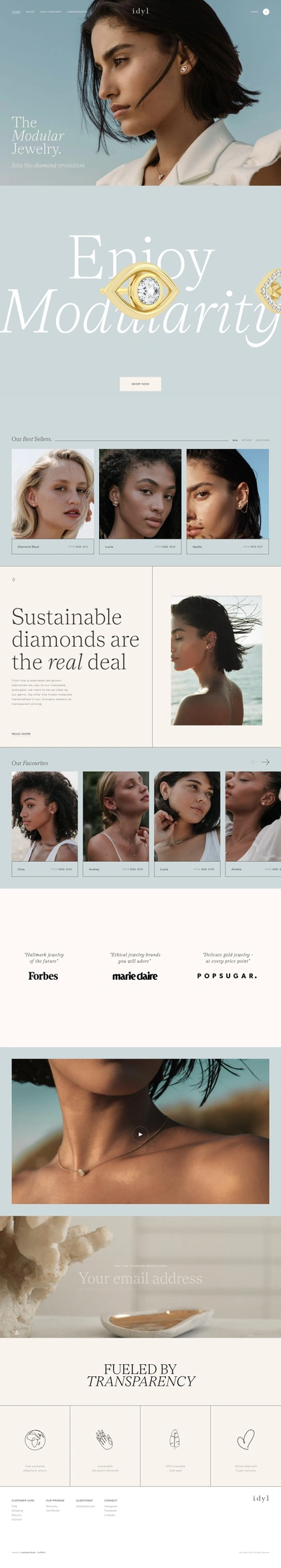 Idyl Landing Page Example: The Modular Jewelry