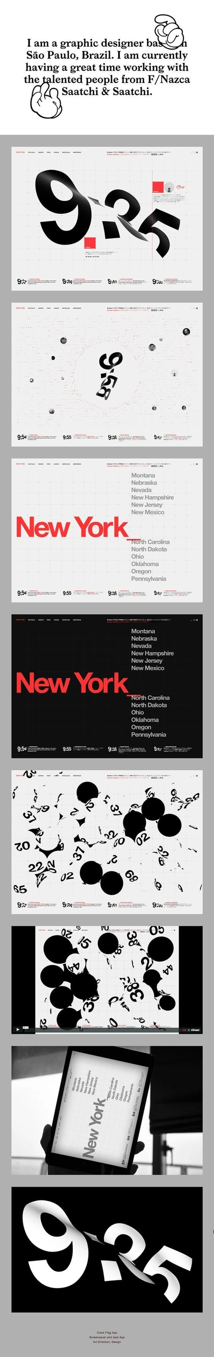 Pin by Arvo on UI & Web design inspiration / Web / Design / Ideas  Inspiration / Typography / Optical / Distortion / Numbers / Lettering / Black / White / Color Accent / Red / Modern / White Space