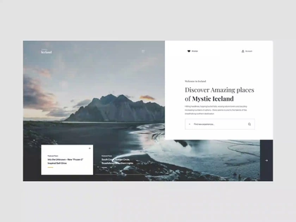 Discover Iceland UI Interaction  brand,design,inspiration,interaction,ui,ui design,ux,ux design,web,web design