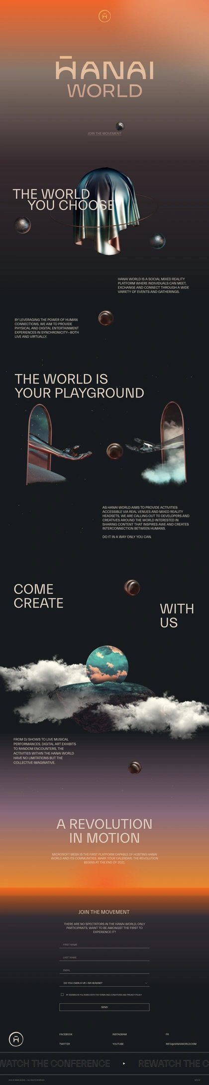 Hanai World Landing Page Example: Join the movement