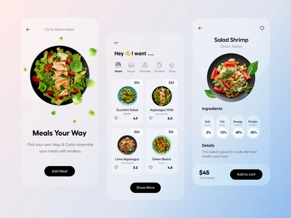 Food Application UI transparent dowload figma app ui food app design ios app mobile app food app ui meal planner category app detail page food app user interface typography user experience product design ui-ux clean ux ui