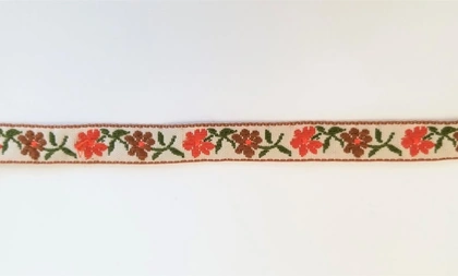 Vintage Embroidered Trim Floral Pattern New Old Stock image 2