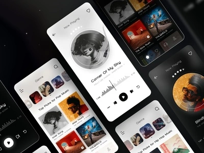 Music Player - App Design mobile app design design mobile ui mobile app app design music player app player ui artist playlist song dark music music app music player dark ui dark mode player figma ux ui