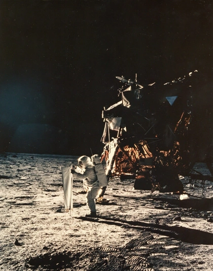 first photo man on moon