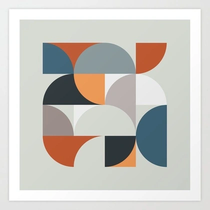 Mid Century Geometric 11 Art Print