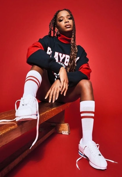 Playboy X Missguided Navy Varsity High Neck Sweatshirt