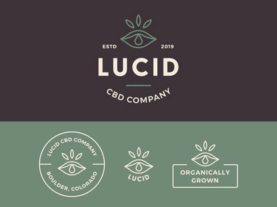 Lucid CBD Logo & Branding badge logo brand brand identity branding cbd cbd brand cbd company cbd oil hemp logo logo design logos minimal modern monoline