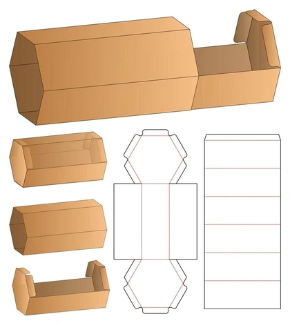 Download Box packaging die cut template design. 3d mock-up for free