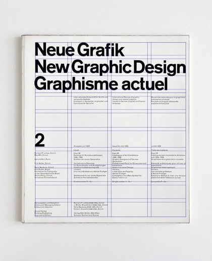 Richard Paul Lohse, Josef Müller-Brockmann, Hans Neuburg & Carlo Vivarelli / Neue Grafik/New Graphic Design/Graphisme Actuel / Issue 2 / Magazine / 1959