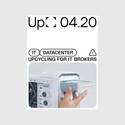 Photo by valentini-wiart on August 23, 2022. May be an image of 1 person and text that says 'UpQ04.20 04.20 IT DATACENTER UPCYCLING FOR IT BROKERS'.