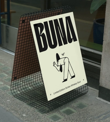 Carla Palette opts for bold type and colour in her punchy identity for whiskey sour brand BUNA