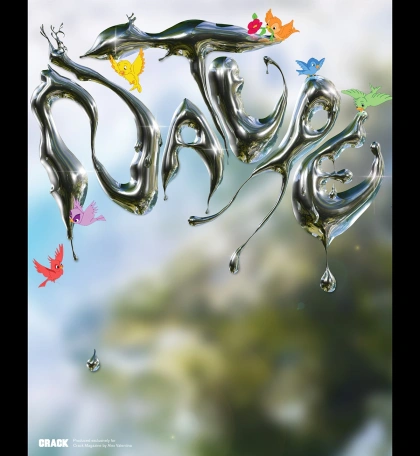 3D 3D lettering chromatic chrome text Crack Magazine poster lettering Nature Poster Design