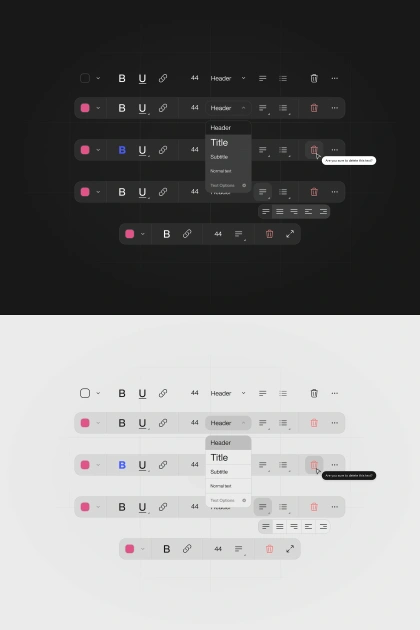 Text Toolbar for Touchscreens UI Exploration