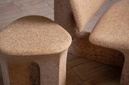 This sustainable furniture collection is made from burnt cork! - Yanko Design