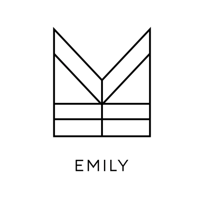EMILY name logo monogram minimal design, abstract logo, tattoo idea, black and white logo, business, beauty, personalised, unique, modern logo