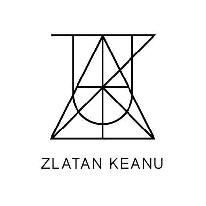 ZLATAN KEANU name logo, minimal design, abstract logo, tattoo idea, black and white logo, business, beauty, personalised, unique, modern logo