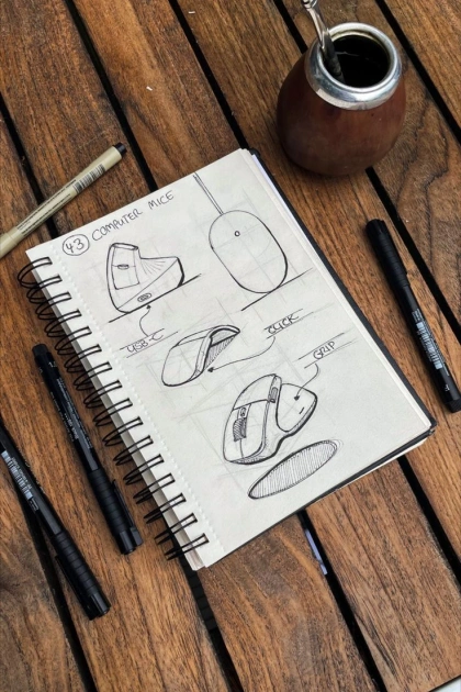 Computer mouse industrial design sketch