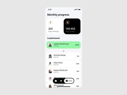 Earn steps mobile app by Taras Migulko for emote_agency on Dribbble