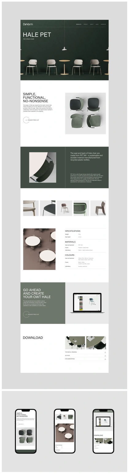 DeVorm corporate website redesign on Behance