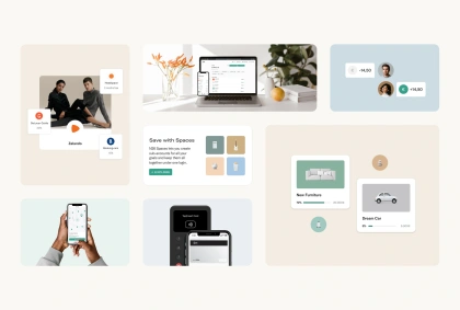 A collection of digital components used by N26 on their website and paid social channels