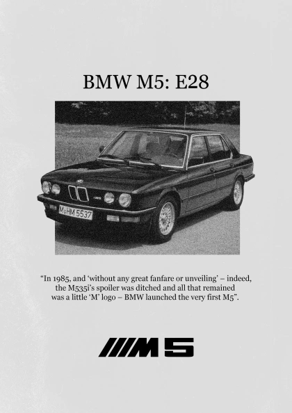 Old BMW M5 Poster "A4"