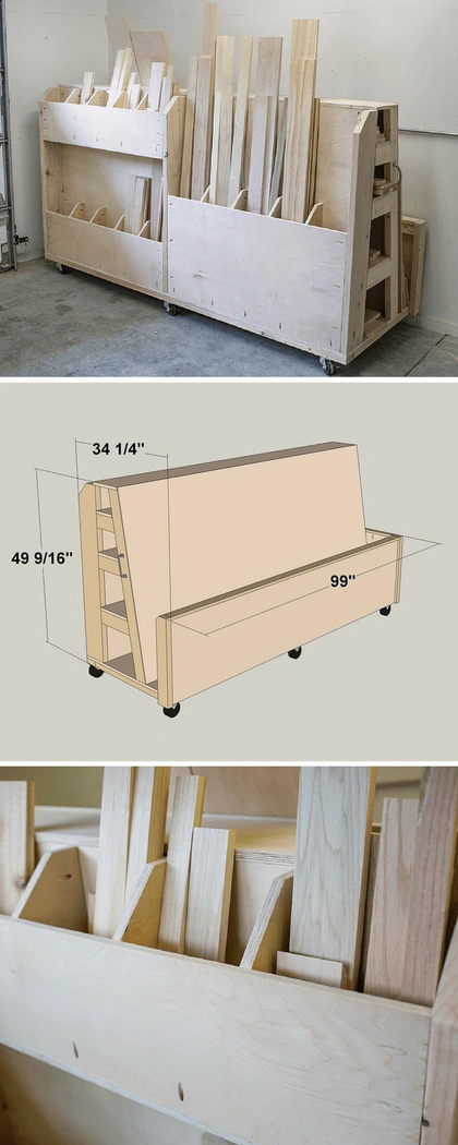 Rolling Lumber & Sheet Goods Cart