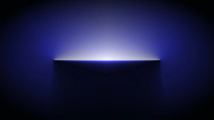 a dark room with a blue light coming out of it