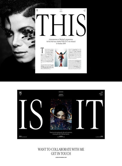 Michael Jackson thriller King of pop typography   user interface animation  Photography  biography Website Web Experience