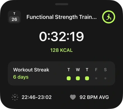 Mobile workout card