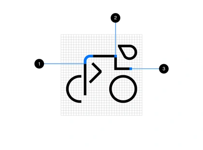 Recently, I worked with the adidas Runtastic team to improve their icon system. Here’s the Race Cycling icon with some visual rules 🚴 📐 ✨