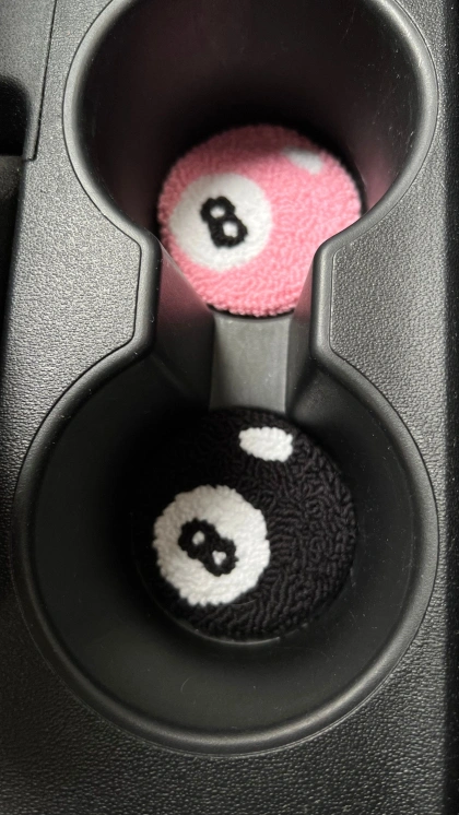 Magic 8 Ball Car Coasters, Set of 2 Car Coaster, Car Accessories, Pink Car Accessories for Women, Gift for New Car