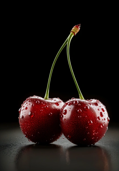 Two red cherries