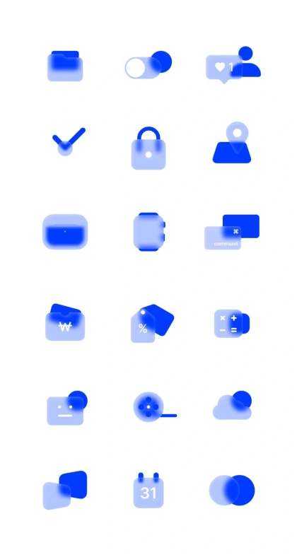 Glassmorphism icons