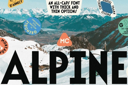 font Typeface modern simple European Retro vintage minimal alpine Ski